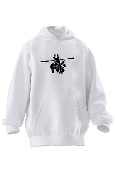 NMG TEKSTİL Φούτερ Unisex Premium Βαμβακερό Λευκό Ινδικό Παιδικό με κουκούλα με 3 νήματα