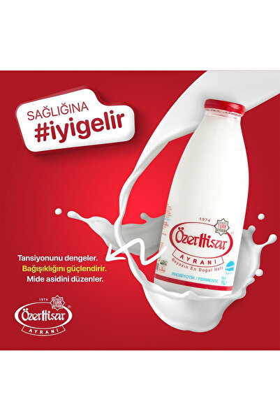 ÖzerHisar Cam Şişe Ayran / 1 Litre / 6 ' Lı