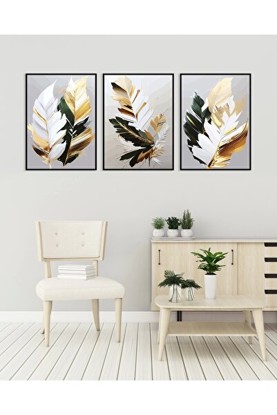 bestablo 3-dijelni ukrasni set drvenih slika sa apstraktnim cvećem u ramu, de...