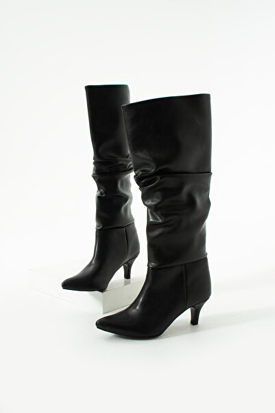 HVZ Exclusive Чорні жіночі чоботи на підборах