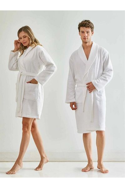 embays collection Μπουρνούζι μπούκλα, μπουρνούζι με γιακά σάλι, 100% βαμβακερό γυναικείο / ανδρικό μπουρνούζι Unisex