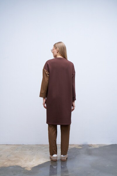 QANU Brown Garnished Sweatshirt