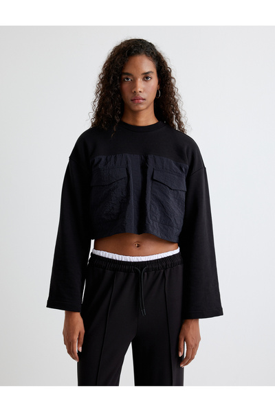 Koton Crop φούτερ αλεξίπτωτο ύφασμα Λεπτομερής άνετη εφαρμογή