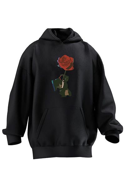 NMG TEKSTİL Hanorac cu glugă unisex din bumbac premium, negru, roșu, trandafir, imprimat cu 3 fire