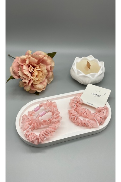 REYNA Parıltılı Saç Lastik Toka 2’li Toka Seti