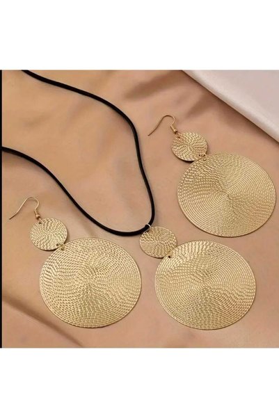 Beyna Gold Kaplamalı Kolye ve Küpe Set Sevgiliye Hediye  Anneye Hediye