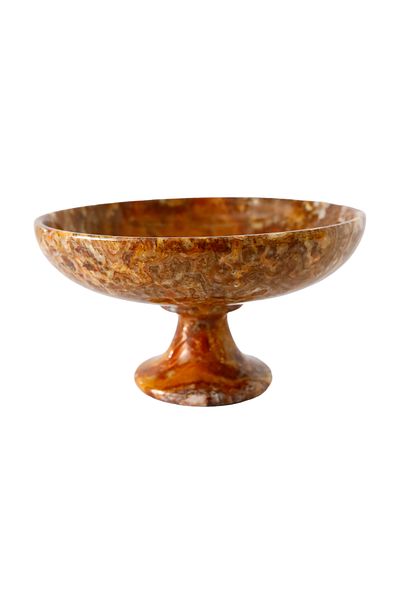 taru pasaj Handmade Natural Stone Standing Dish - 15 cm Decorative and Fashionable Design