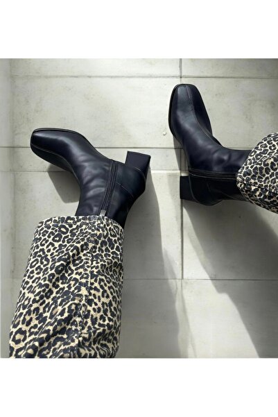 runa shoes Streç Küt Burun Kalın Topuklu Bot