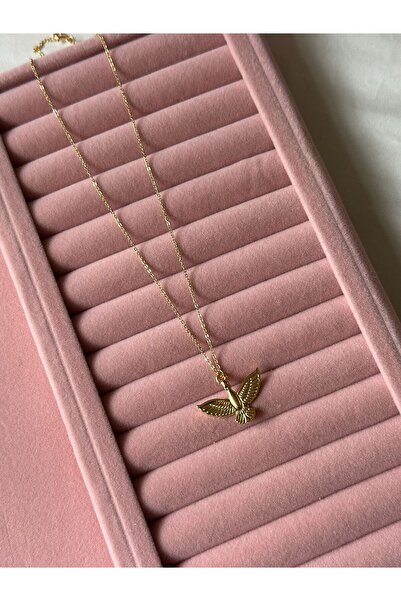 MİOSAPRİVE 14K Altın Kaplama Anka Kuşu Çelik Kolye