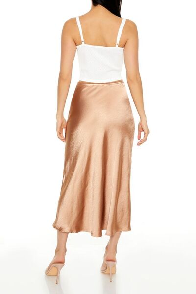 Forever 21 Saten Slip Midi Etek