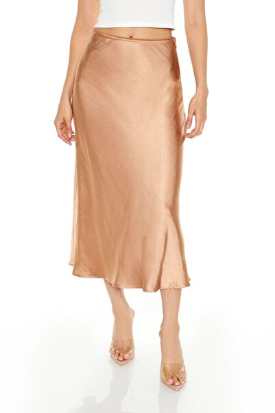 Forever 21 Saten Slip Midi Etek