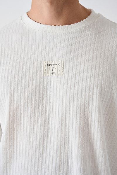 İLKCET MODA Ribbed Front Detail Oversize Men's Sweatshirt
