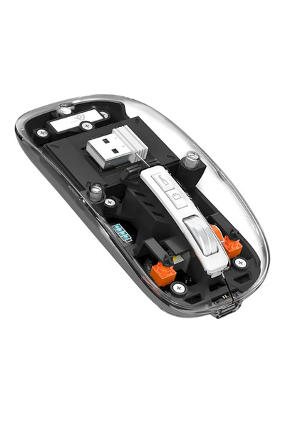 SKYNEX Sessiz Kablosuz Mouse, 2.4Ghz+Bluetooth 5.0 Şarj edilebilir Mouse, 240...