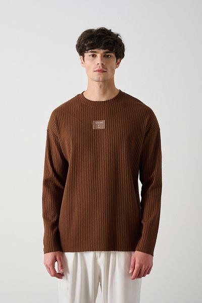 İLKCET MODA Ανδρικό φούτερ Oversize με ραβδώσεις μπροστά