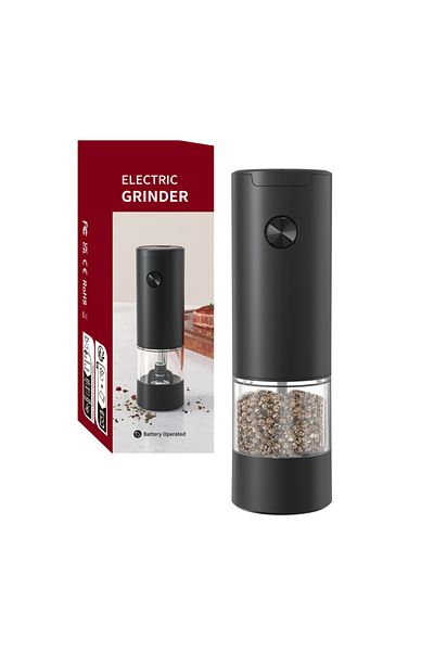 FLYMUYU 1Pcs Plastic shell Electric Salt And Pepper Grinder With Adjustable Coarseness Refillable Mills Batt