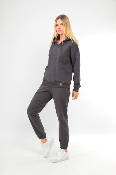 SOCCER Hooded Large Size Women's Sweat Tracksuit Set 2 Thread 21642