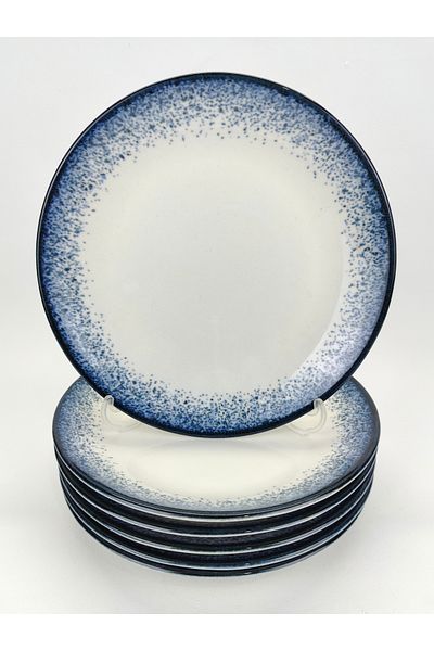Kütahya Porselen Corendon Series - Blue Spotted 21 cm Sweet Plate, Set of 6