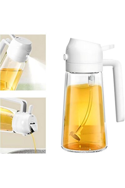 Nirnisa 550 ml Cam Yağdanlık Sızdırmaz Çift Fonksiyonlu Dökme ve Püskürtmeli ...