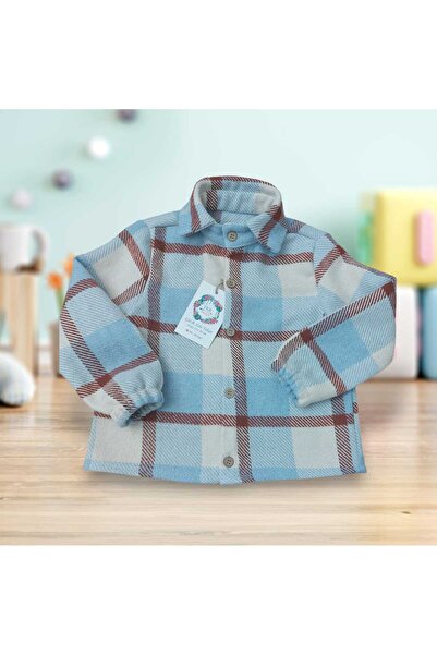 ykr design Plaid Cashmere Baby Blue Lumberjack Shirt for Boys