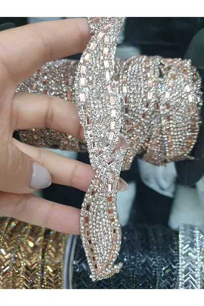 ESRA ŞELEM Rose Colored Leaf Model Decorative Strip - Iron-On Accessory Clothing Hobby