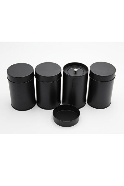 Choice علبة شاي سوداء مكونة من 4 قطع بغطاء مزدوج محكم الإغلاق، مناسبة لعلب الشاي المعدنية السائبة، ومناسبة للشاي السائب.