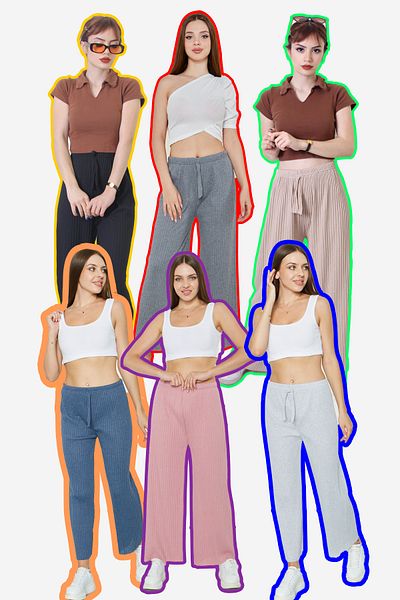 RTBUTİK 6 ΤΕΜ Γυναικείες πιτζάμες με ραβδώσεις - Casual άνετα ρούχα για το σπίτι