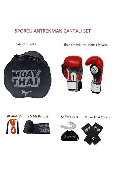 Dragondo Gifttoom Muay Thai Athlete Set with Bag - Boxing, Dragon Iffma Leather Boxing Gloves and Equipment