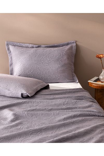 Madame Coco Esther Single 100% Cotton Bedspread - Light Plum