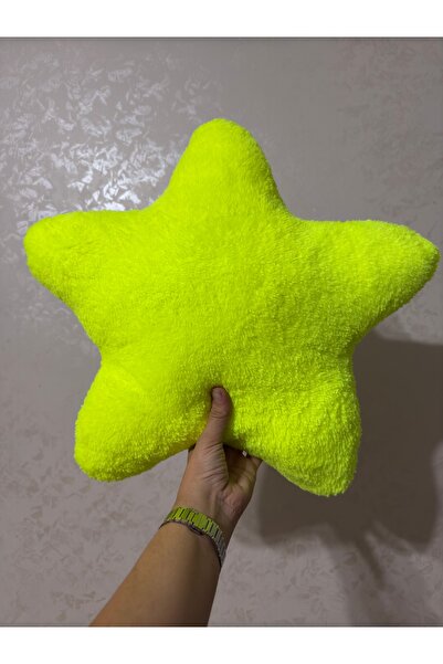 happyteks Pernă de pluș cu stea verde neon