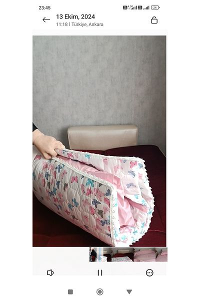 Ayşemce Butterfly Pattern Surprise Pillow, Pique Set Quilted Sheet Pillowcase [Pillow Not Included]