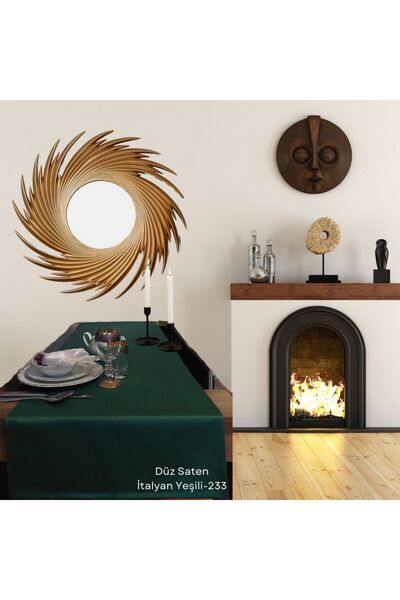 Leora Home Yemek Masa Örtüsü Runner - Düz Tafta Saten Runner - 50 x 150 cm