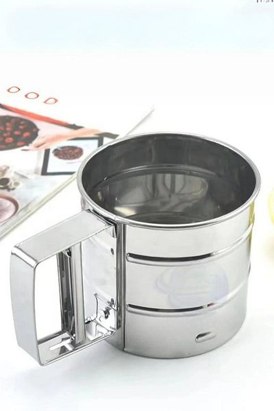 Palashome Metal Lux Stainless Steel Practical Flour Sieve Pastry Supplies, Stainless Steel Flour and Sugar Sieve