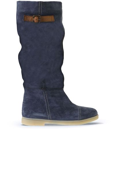 Bueno Shoes Γυναικείες Flat Μπότες Blue Suede 01wt3314
