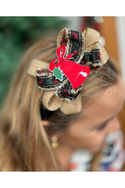 QUEEN AKSESUAR Design de lux cu sclipici 3D - Clopoțel de Crăciun și fundă de...