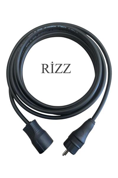 RİZZ TEKLİ SİYAH RENK 3x2,5 MM CCA TTR 2 METRE TOPRAKLI KAUÇUK SEYYAR ELEKTRİK KABLOSU