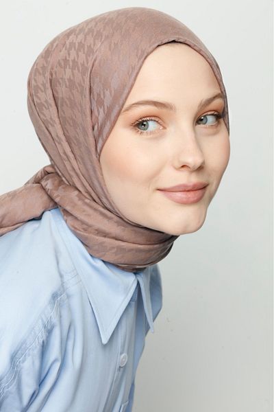 VALORSCARF Mink Houndstooth Pattern Shawl