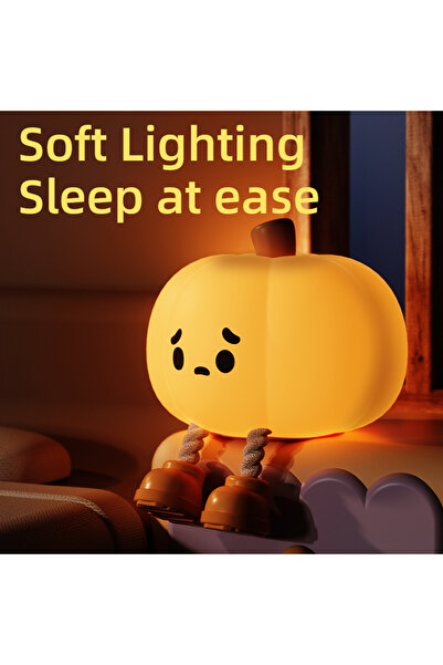 GGBEE Pumpkin Halloween Led Night Light Silicone Table Lamp Mushroom Pumpkin ...