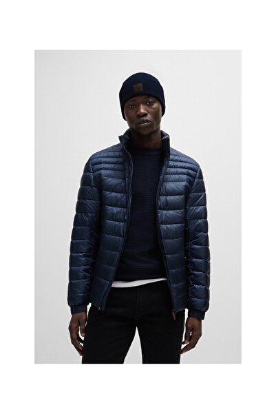 BOSS Logo etiketli, örme pamuk bere