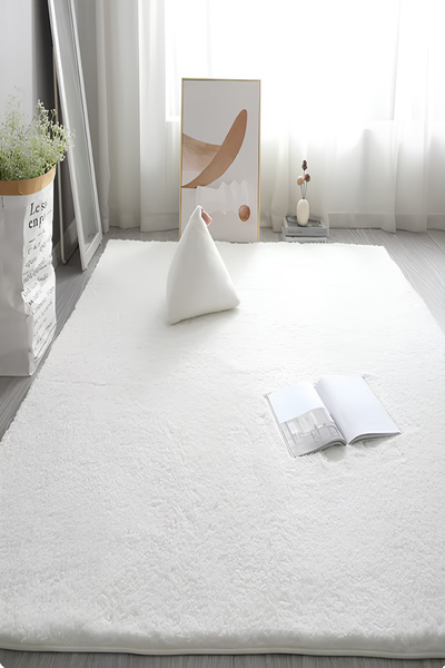 KEVLİNE Pufyy Yumuşak Dokulu Tüylü  Makinede Yıkanabilir Kaymaz Taban Peluş Halı