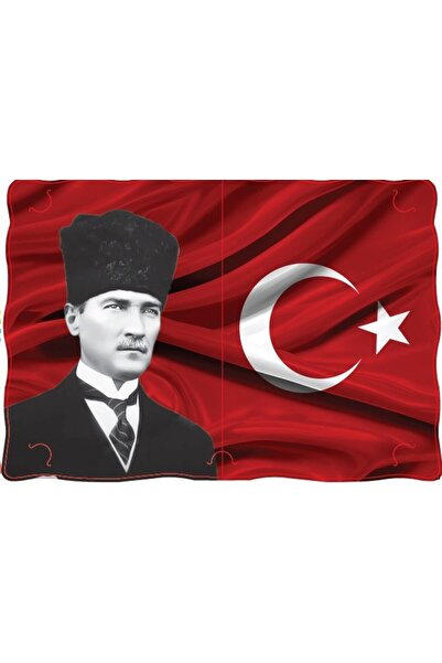 Emtory Home 10 Adet Karne Kılıfı - Atatürk Ve Türk Bayrağı - Kuşe Malzeme - Andımız Ve Istiklal Marşı -yatay A4