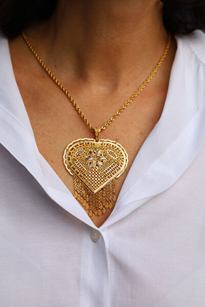 Yenigün Kuyumculuk 14 Ayar Altın İşlemeli Hint İşi Kolye Ucu