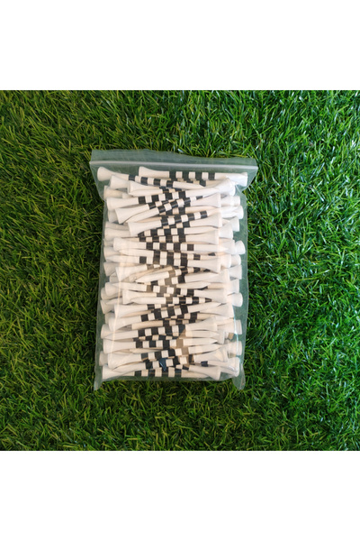 Choice 100 قطعة بيضاء، 83 مم، 100 قطعة/عبوة. دبابيس جولف احترافية من الخيزران، أقوى بخمس مرات من دبابيس الجولف الخشبية. أحمر وأبيض.