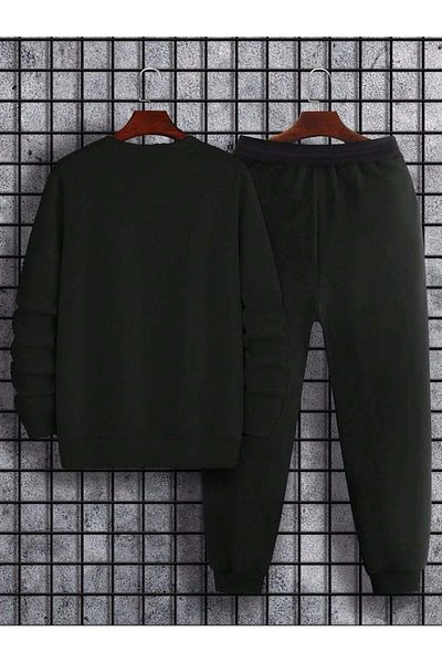 MODARİCH Freedom Jogger Sweatpants - Black Printed Crew Neck Set