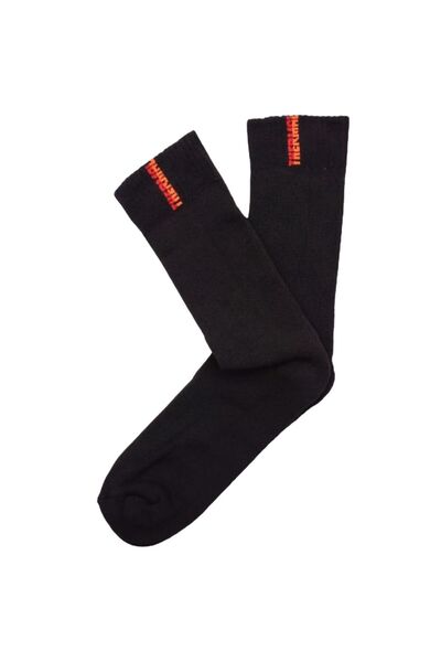 AXE SPORTSWEAR Erkek Siyah Kışlık Kalın Pamuklu Termal Uzun Havlu Çorap