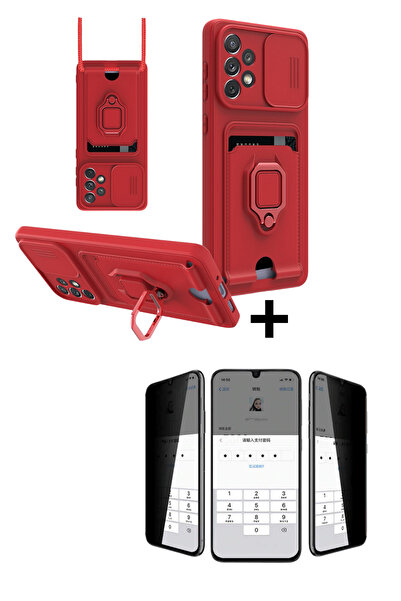 Hatreds Galaxy A52 Kılıf Askılı Lens Korumalı İpli Çok Fonksiyonlu Kapak+Haya...