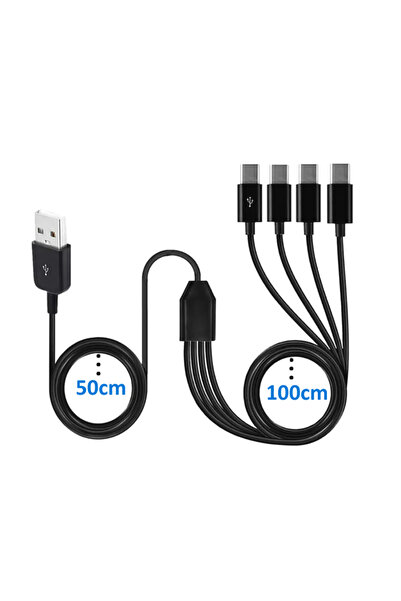 Choice 1.5m black 4 in 1 USB C Multi Charging Cable,USB to 4 Type-C Male Char...