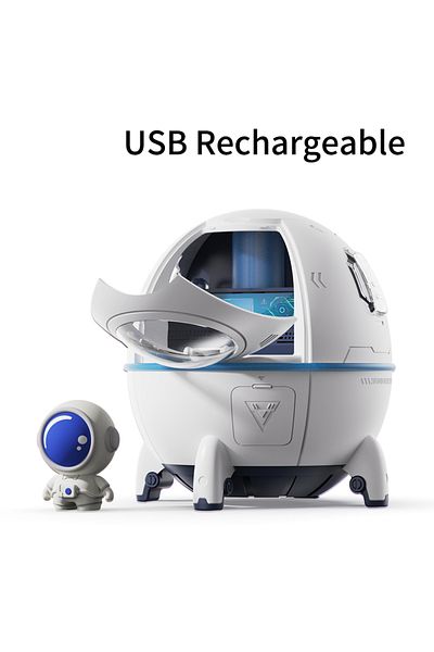 GGBEE White Rechargeable 220ml Space Capsule Air Humidifier Usb Plug In Rechargeable Mist Aromatherapy Wat