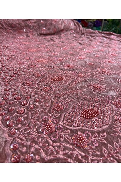 OsmanKumaşDantel Boncuk İşlemeli Kadife (100x150cm)