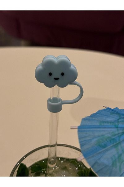 ÇAKRA Smiling Cloud Model Silicone Dust-Proof Leak-Proof Straw Cover 1 Piece Compatible with Stanley Thermos