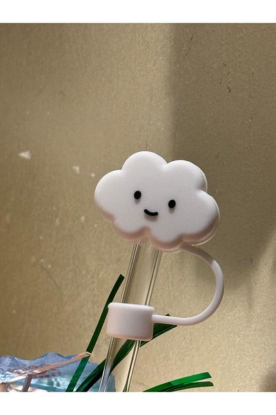 ÇAKRA Smiling Cloud Model Silicone Dust-Proof Leak-Proof Straw Cover 1 Piece Compatible with Stanley Thermos
